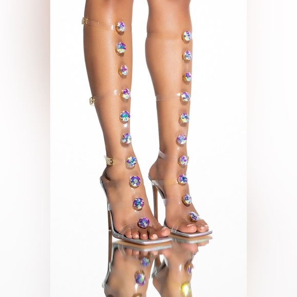 SUGAR AND SPICE STILETTO SANDAL IN HOLOGRAM - Picture 6 of 6